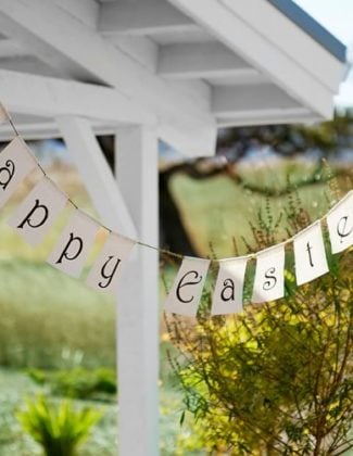 Pottery Barn HAPPY EASTER BANNER burlap pottery barn friends and family sale