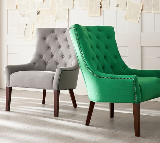 Pottery Barn HAYES TUFTED UPHOLSTERED ARMCHAIR pottery barn upholstered armchairs sale