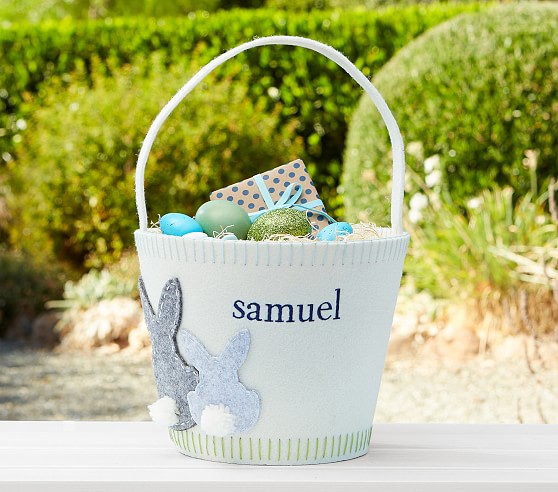 Pottery Barn Kids Felt Bunny Easter Bucket pottery barn kids easter baskets 