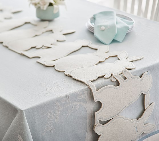 Pottery Barn Kids Felt Bunny Table Runner pottery barn kids easter decor