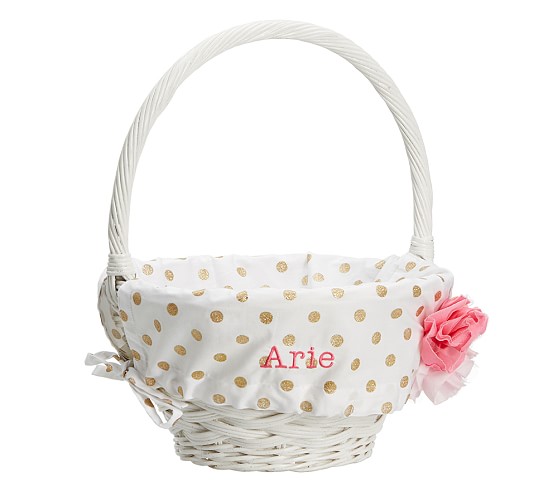 Pottery Barn Kids Glitter Dot Easter Basket Liners Gold Pink pottery barn kids easter baskets 2017