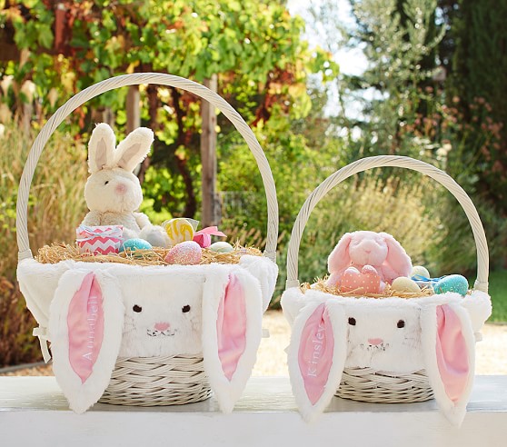 Pottery Barn Kids Pink Bunny Easter Basket Liners Small Large pottery barn kids easter baskets 