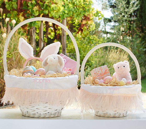 Pottery Barn Kids Pink Feather Easter Basket Liners pottery barn kids easter baskets 