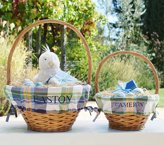 Pottery Barn Kids Plaid Easter Basket Liners pottery barn kids easter baskets 