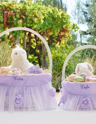 Pottery Barn Kids Ribbon Flower Tulle Easter Basket Liners Lavender pottery barn kids easter baskets