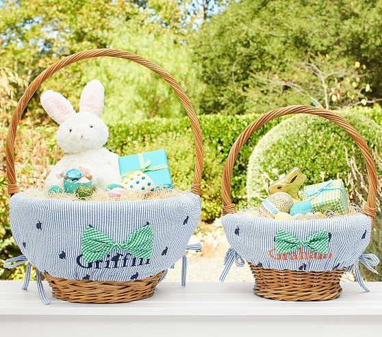 Pottery Barn Kids Tie Seersucker Easter Basket Liner pottery barn kids easter baskets