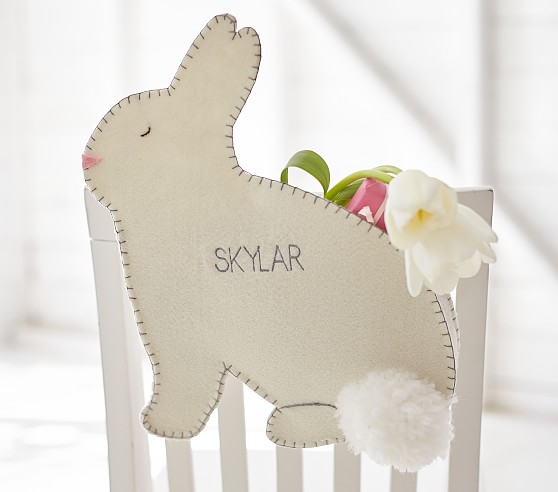 Pottery Barn Kids White Bunny Chairbacker pottery barn kids easter decor