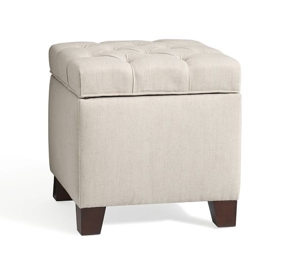 Pottery Barn LORRAINE TUFTED UPHOLSTERED STORAGE CUBE pottery barn upholstered sofas, upholstered sections and upholstered armchairs sale