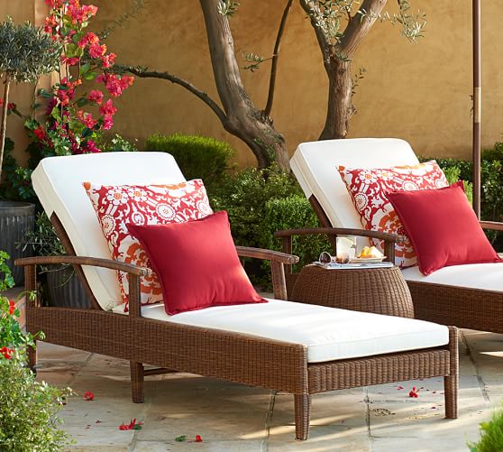 Pottery Barn PALMETTO ALL-WEATHER WICKER SINGLE CHAISE - HONEY pottery barn outdoor furniture sale