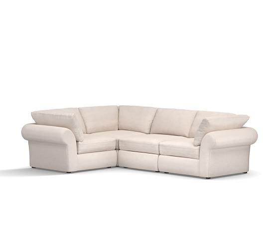 Pottery Barn PB AIR UPHOLSTERED 4-PIECE REVERSIBLE ARM SECTIONAL pottery barn upholstered sectionals sale