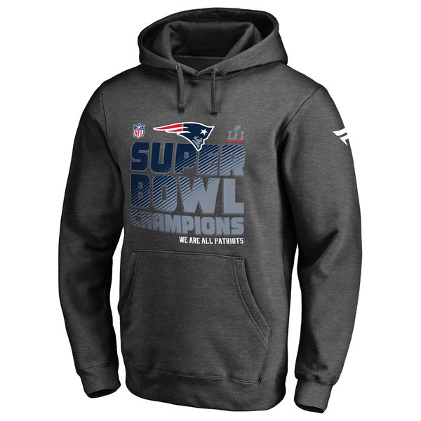Pro Line by Fanatics Branded New England Patriots Charcoal Super Bowl LI Champions Trophy Collection Locker Room Pullover Hoodie