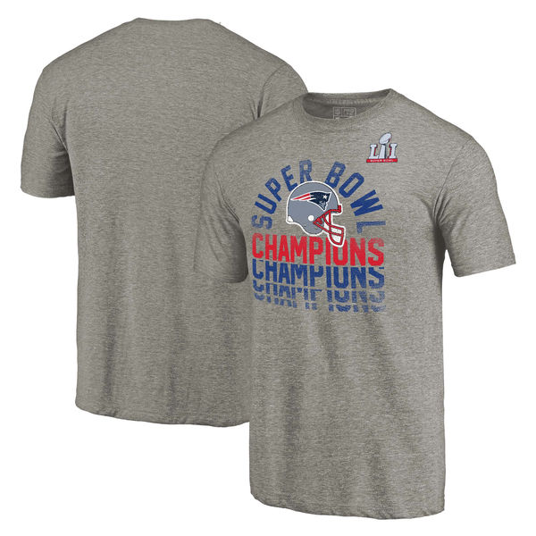 Pro Line by Fanatics Branded New England Patriots Heathered Gray Super Bowl LI Champions Vintage Tri-Blend T-Shirt