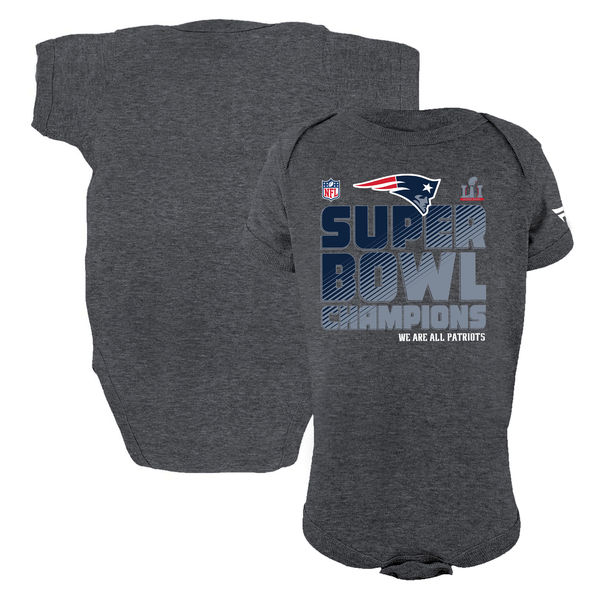 Pro Line by Fanatics Branded New England Patriots Infant Heathered Gray Super Bowl LI Champions Trophy Collection Locker Room Bodysuit