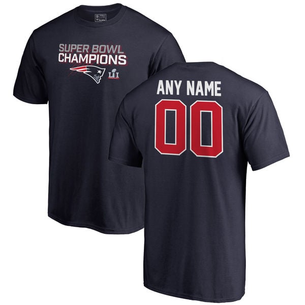 Pro Line by Fanatics Branded New England Patriots Navy Super Bowl LI Champions Personalized T-Shirt