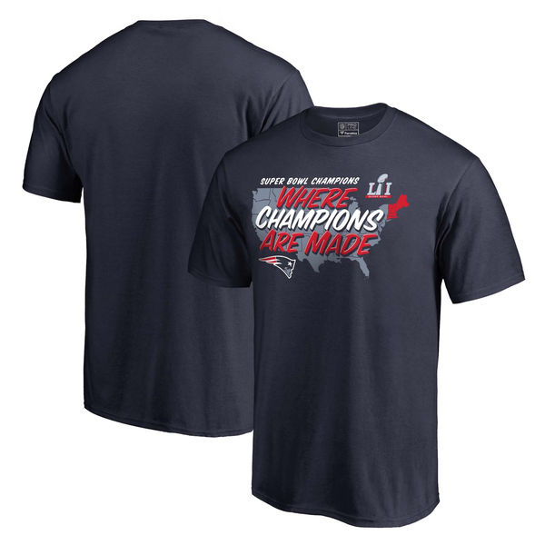 Pro Line by Fanatics Branded New England Patriots Navy Super Bowl LI Champions Regional Dominance Where Champions Are Made T-Shirt