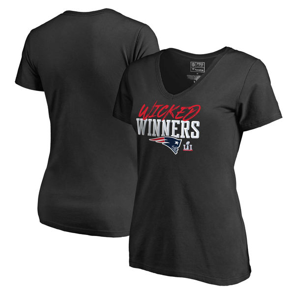 Pro Line by Fanatics Branded New England Patriots Women's Black Super Bowl LI Champions Wicked Winner V-Neck T-Shirt