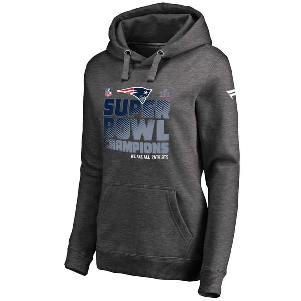 Pro Line by Fanatics Branded New England Patriots Women's Heathered Gray Super Bowl LI Champions Trophy Collection Locker Room Pullover Hoodie