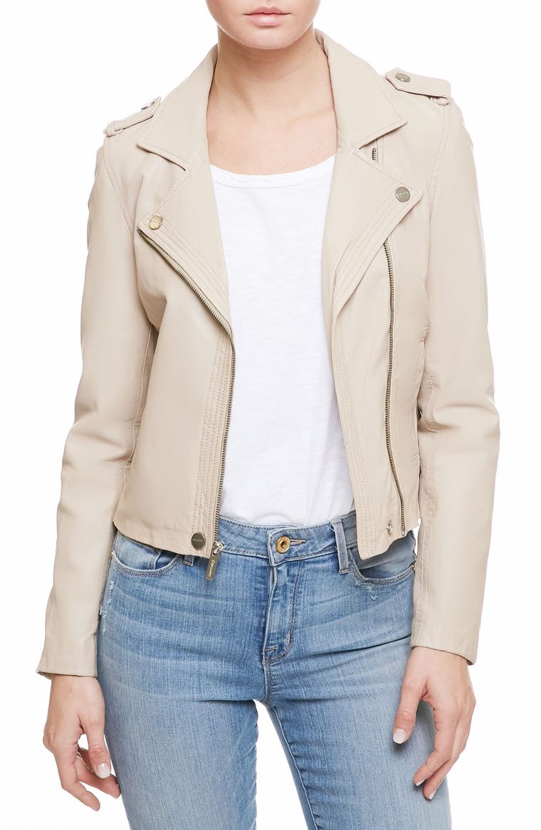 Sanctuary One of a Kind Moto Jacket Taupe leather moto jackets winter spring 2017