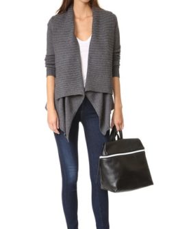 Soft Joie Vanhi Cardigan Heather Charcoal drape front cardigans for spring