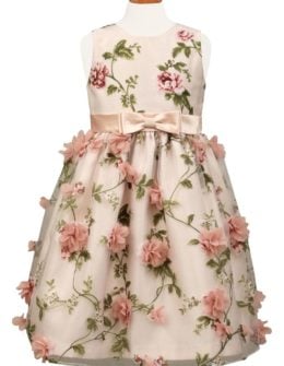 Sorbet Embellished Floral Print Organza Dress (Toddler Girls, Little Girls & Big Girls) Blush Pink easter dresses for toddler girls 2017 style