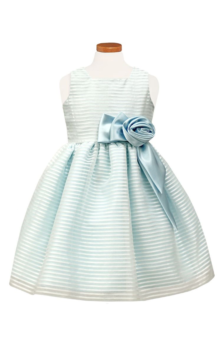 Sorbet Stripe Sleeveless Dress (Toddler Girls & Little Girls) Blue toddler girls easter dresses 