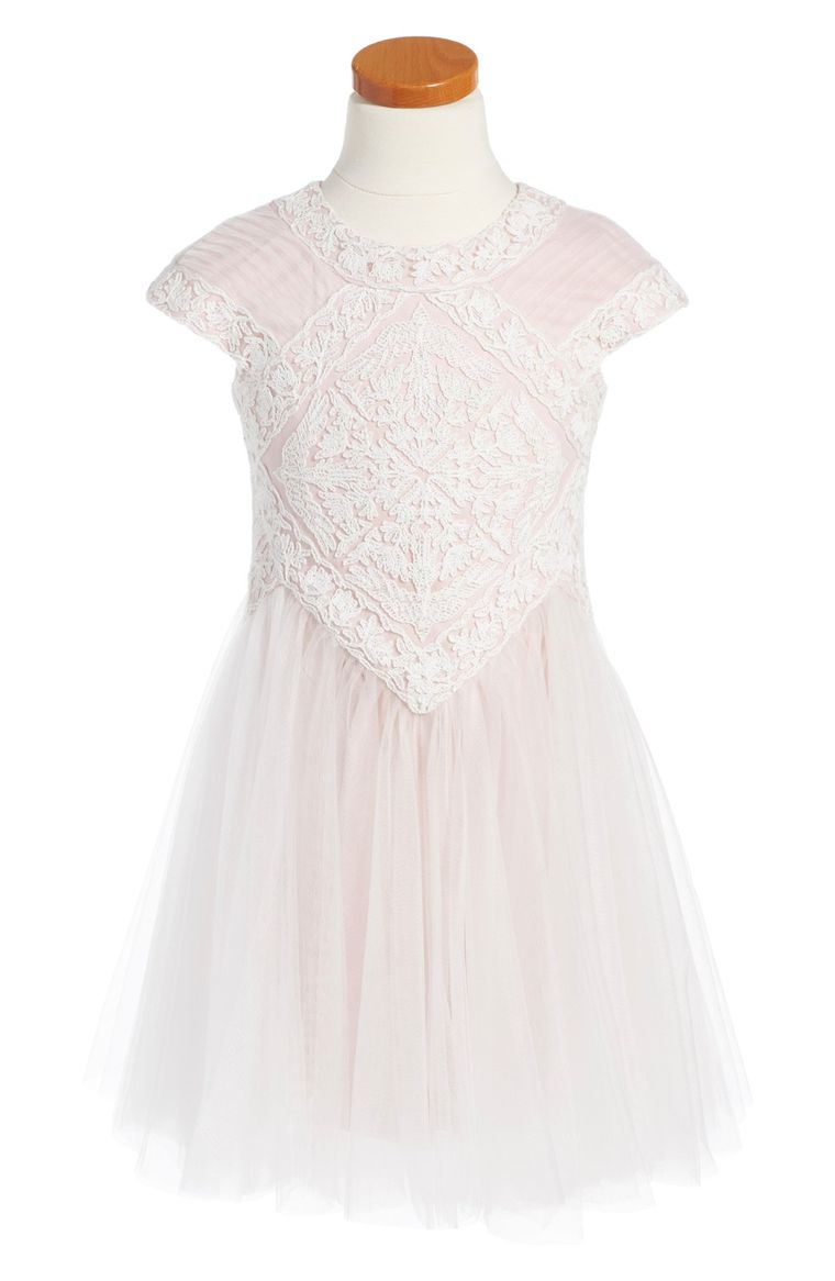 Tadashi Shoji Lace Tulle Dress (Toddler Girls, Little Girls & Big Girls) Primrose easter dresses for toddler girls 2017 style