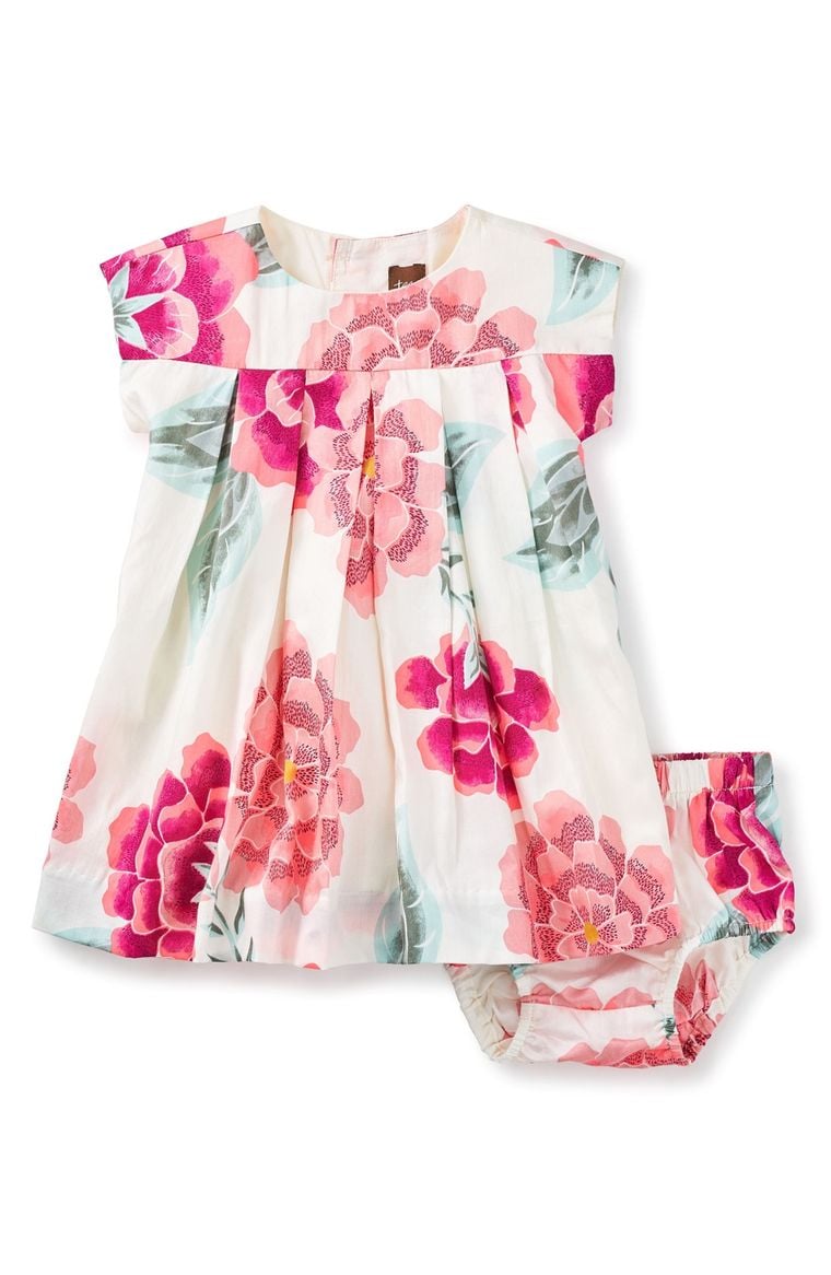 Tea Collection Cassie Sleeveless Dress (Baby Girls) Chalk Floral Print easter dresses for baby girls