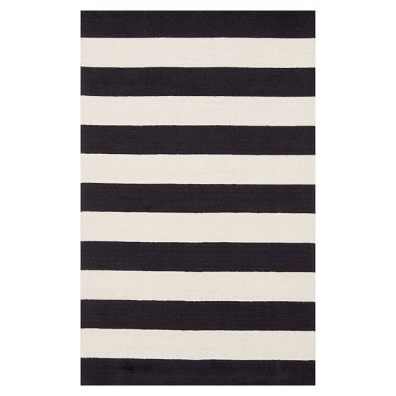 The Emily & Meritt Circus Stripe Rug Black White Emily & Meritt Collection for Pottery Barn Teen