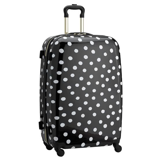 The Emily & Meritt Hard-Sided Checked Spinner, Black/White Dot Emily & Meritt Collection Pottery Barn Teen 