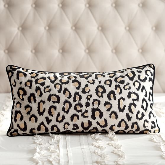 The Emily & Meritt Leopard Lumbar Pillow Cover Emily & Meritt Collection for Pottery Barn Teen