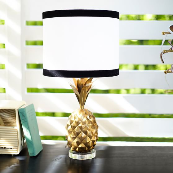 The Emily & Meritt Pineapple Table Lamp Gold Black White Emily & Meritt Collection Pottery Barn Teen