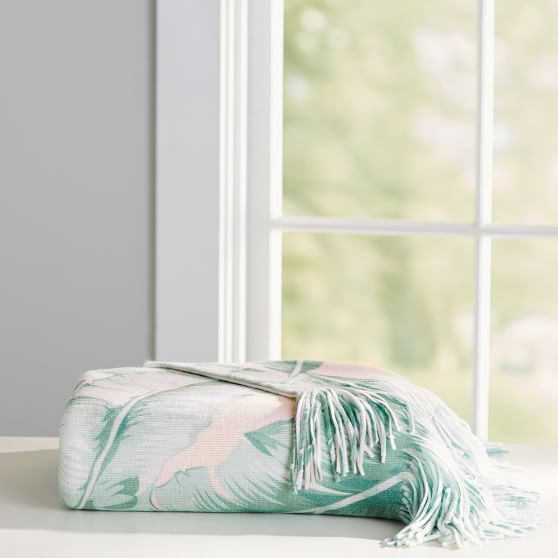 The Emily & Meritt Printed Palm Throw Pottery Barn Teen emily & meritt collection for pottery barn teen