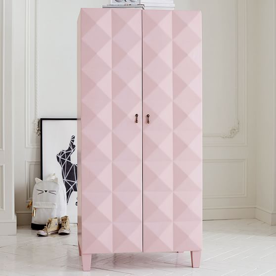 The Emily & Meritt Pyramid Stud Armoire Pink Emily & Meritt Collection for Pottery Barn Teen