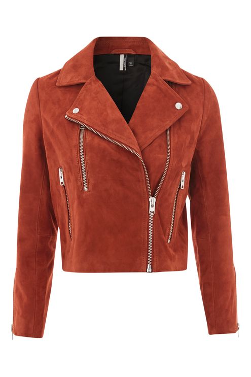 Topshop Suede Biker Jacket Rust suede moto jackets spring 2017