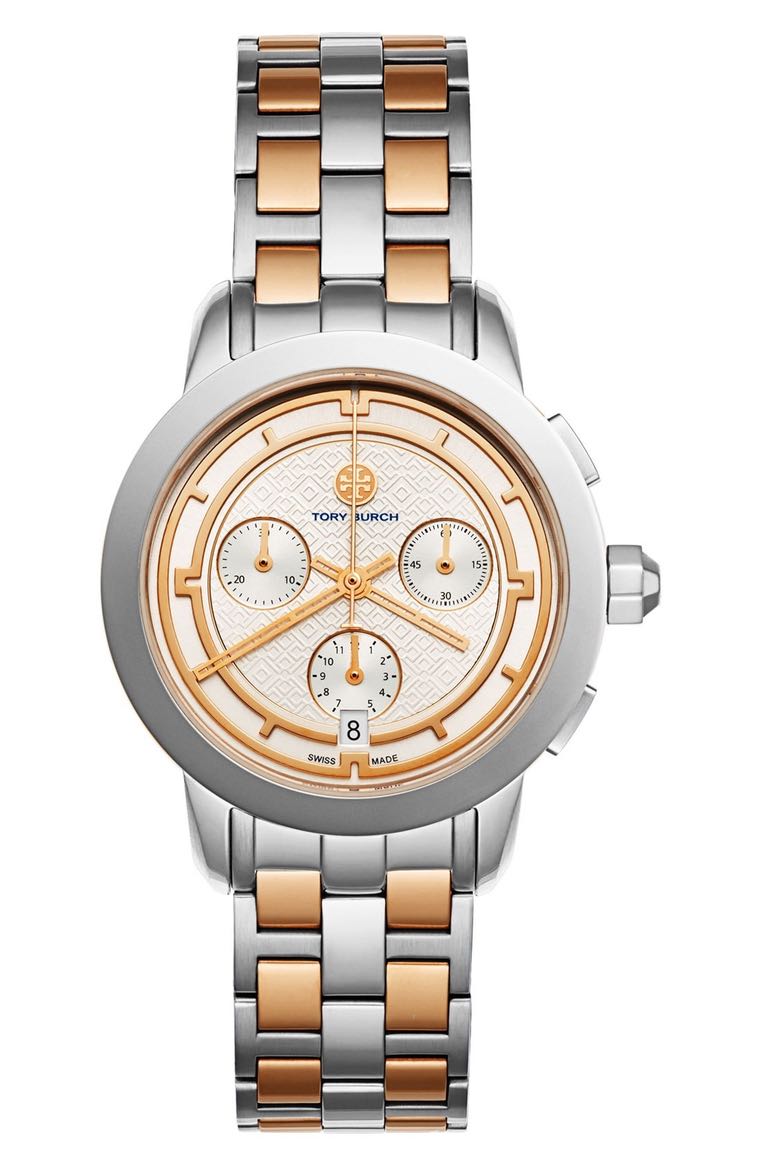 Tory Burch Classic Bracelet Watch, 37mm Silver Rose Gold Nordstrom winter sale