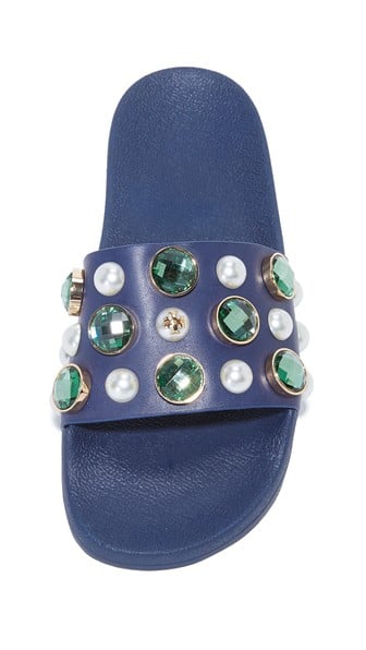 Tory Burch Vail Embellished Slides Navy Sea Shopbop buy more save more sale