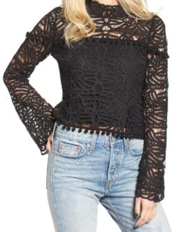 Tularosa Holly Lace Top Onyx Nordstrom winter sale