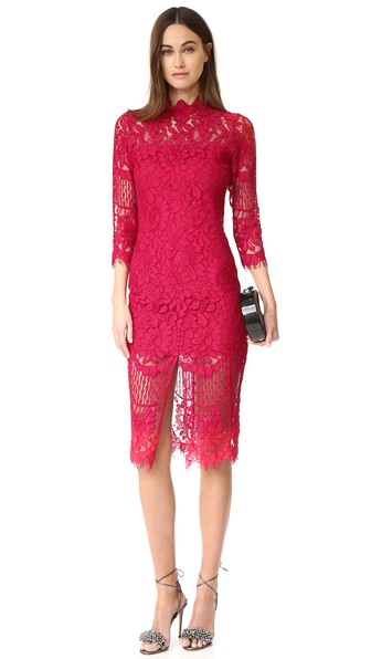 Yumi Kim Leading Lady Dress Crimson Lace midi dresses