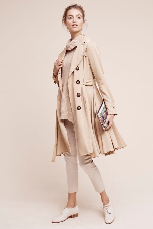 dRA Edmond Trench Coat Beige anthropologie extra 40% sale