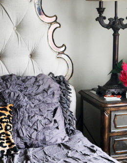 Candace Rose's Georgina duvet cover in dark grey! It's on deep discount this weekend only at nearly 60% off.