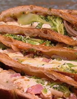 Watch chef Mario Batali show Daphne Oz and all of us at home how to make ham, broccoli and mozzarella Stromboli on the Thursday, February 9, 2017 episode of "The Chew."
