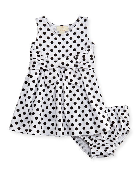 kate spade new york jillian sleeveless fit-and-flare polka-dot jersey dress black/white, size 12-24 months easter dresses for baby girls 2017 style