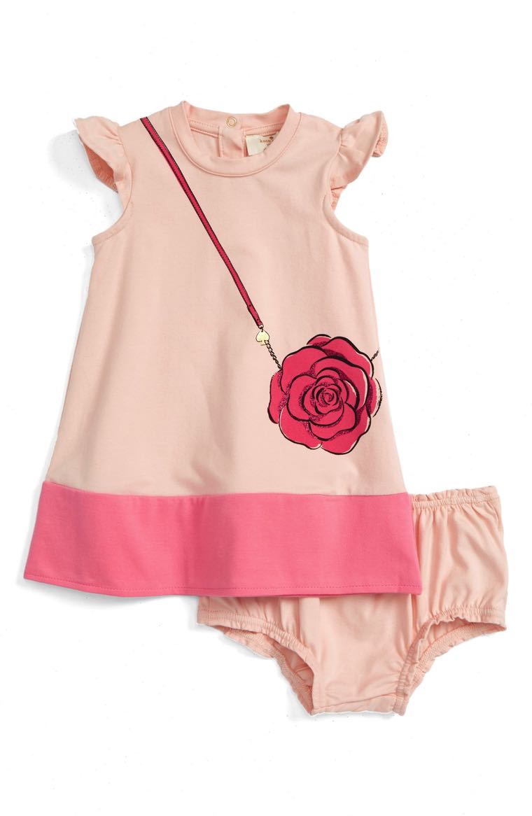 kate spade new york trompe l'oeil dress (Baby Girls) Atlas Pink Rose Print easter dresses for baby girls 2017 style