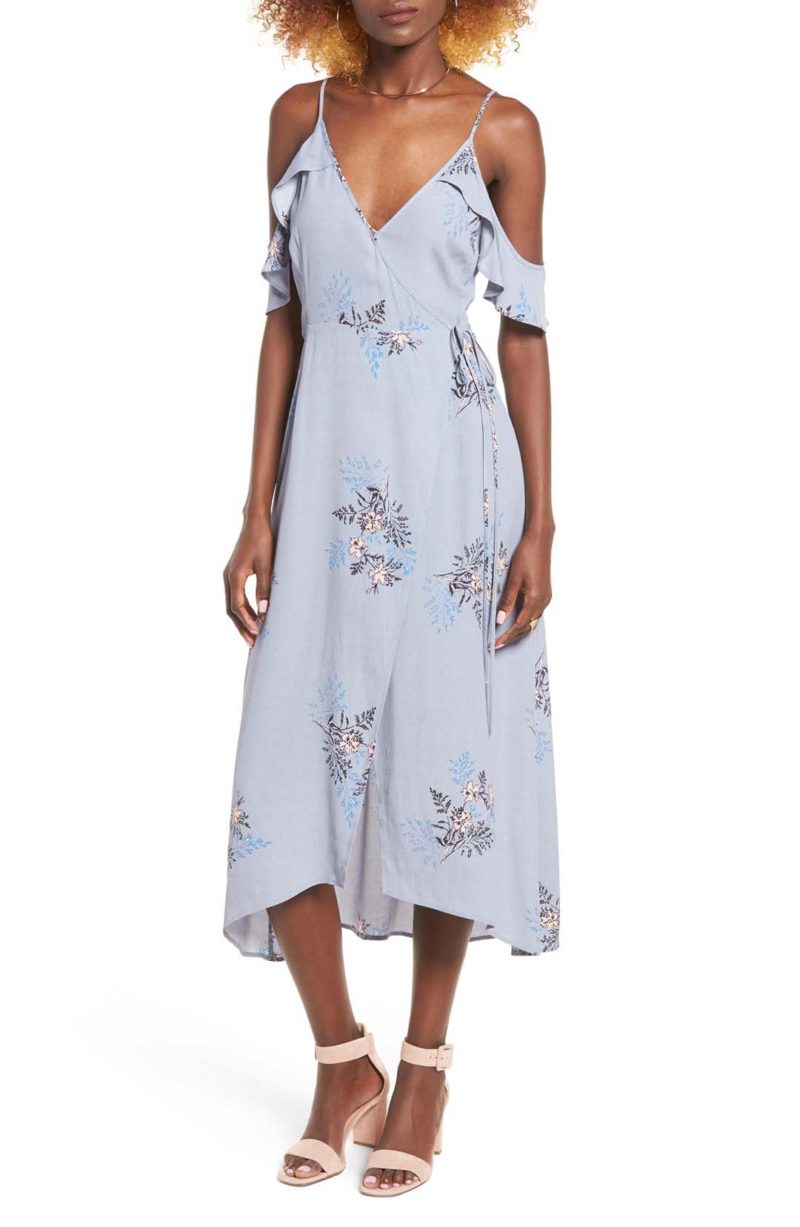 ASTR THE LABEL Gwyn Cold Shoulder Maxi Dress Periwinkle Floral Print cold shoulder maxi dresses spring 2017