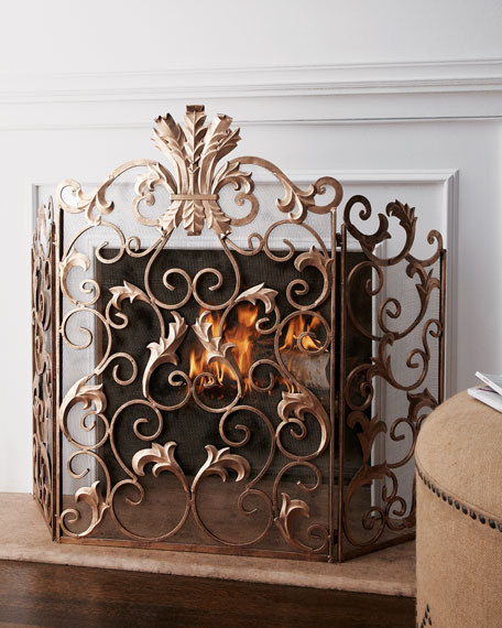Acanthus Fireplace Screen Iron Horchow friends and family sale