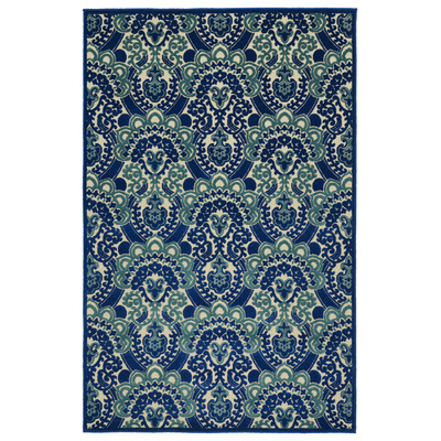 Andover Mills Dundee Park Machine Woven Navy Indoor/Outdoor Area Rug wayfair summer preview sale