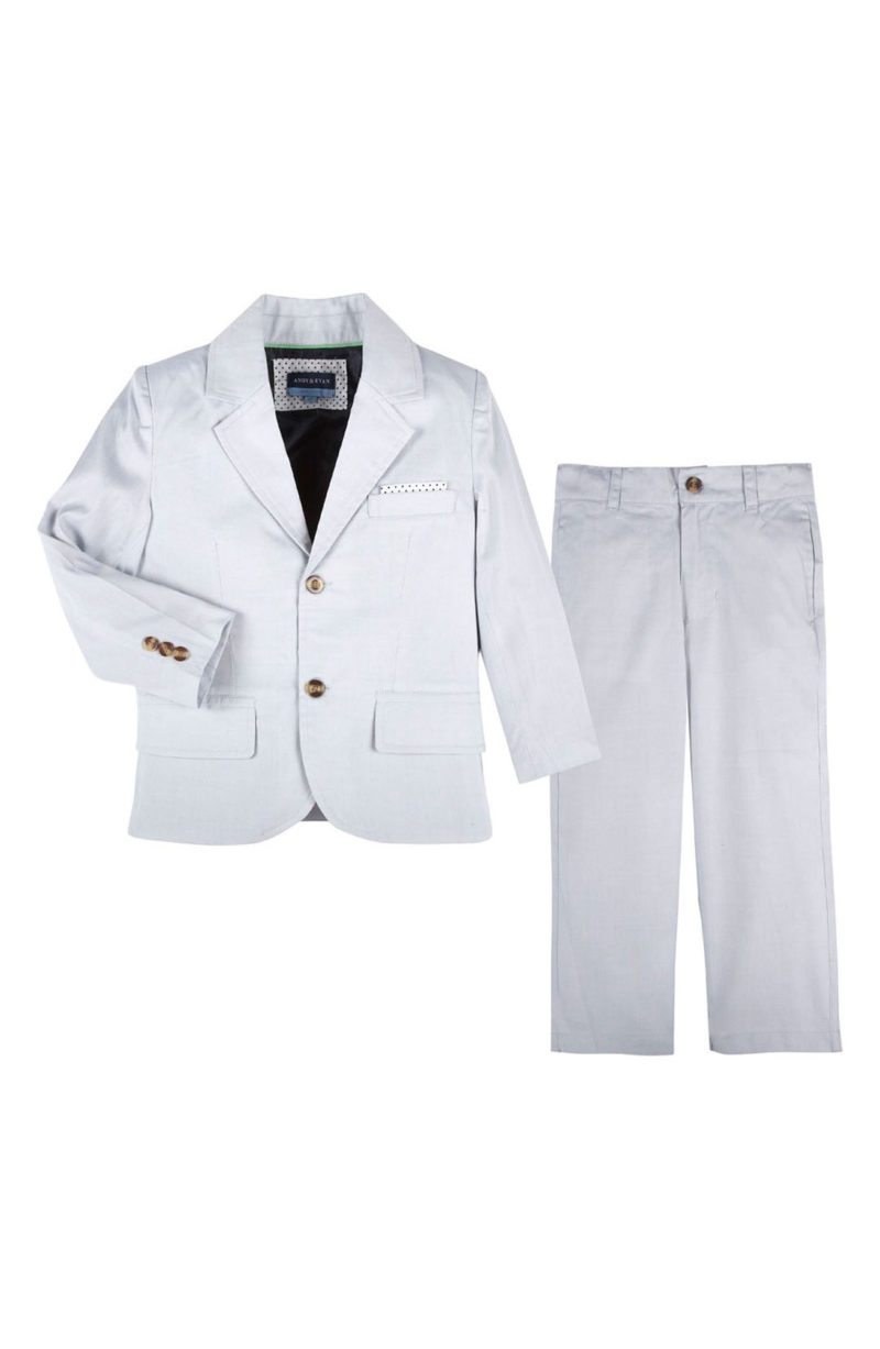 Andy & Evan Chambray Blazer & Pants Set Grey easter outfits for baby boys