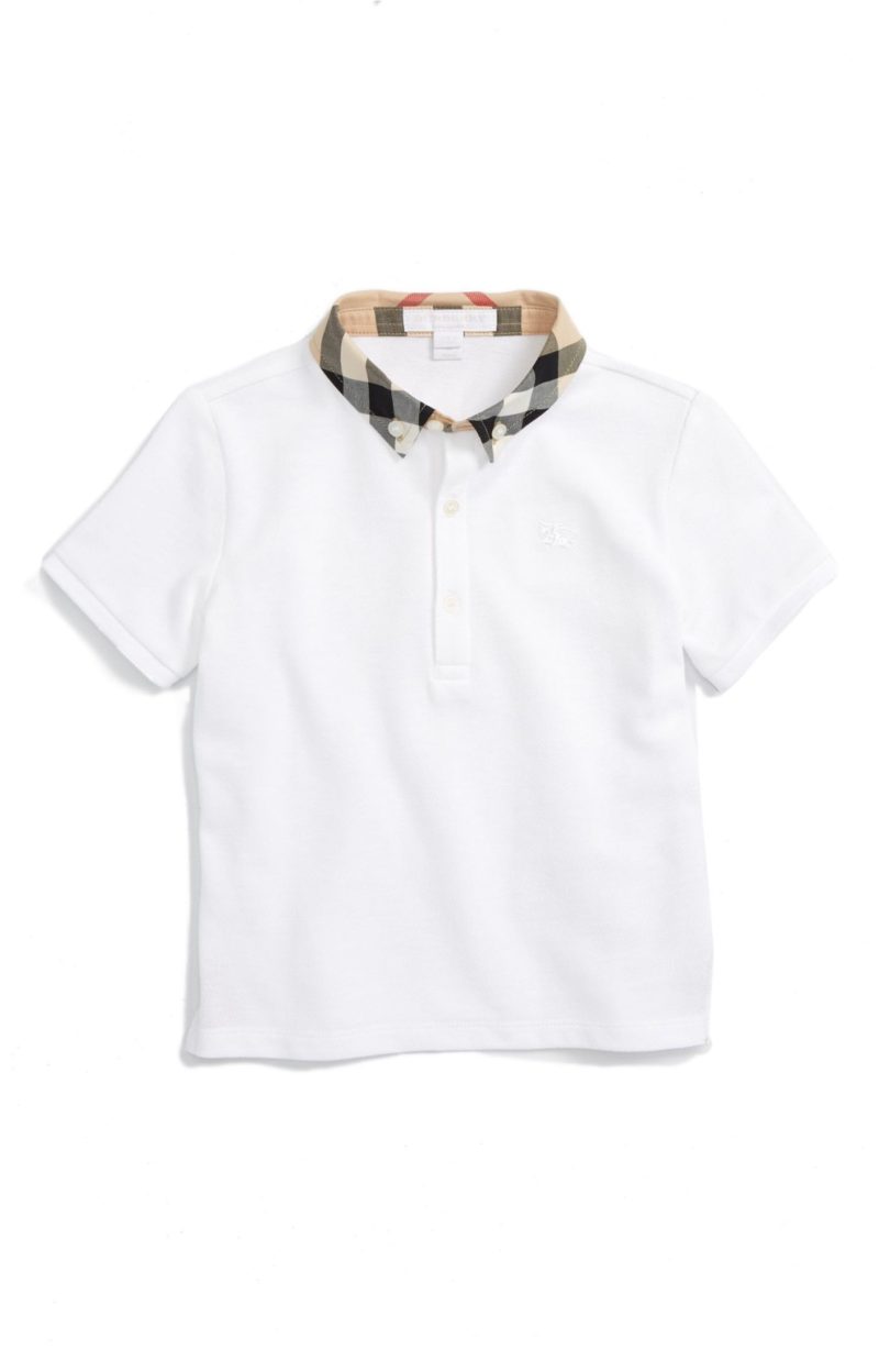 BURBERRY Mini William Cotton Polo Shirt White easter outfits for baby boys