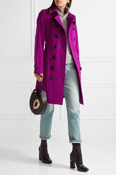 BURBERRY The Sandringham cashmere trench coat violet cashmere trench coats spring 2017