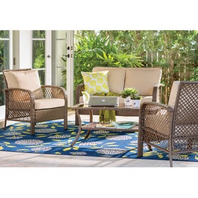 Beachcrest Home Niceville 4 Piece Deep Seating Group with Cushion Wayfair summer preview sale
